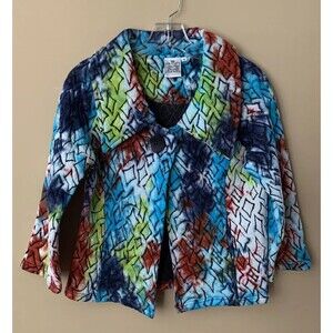 Parsley & Sage Jacket Blazer Sz Small Quilted One Button Dip Dyed Pockets B7